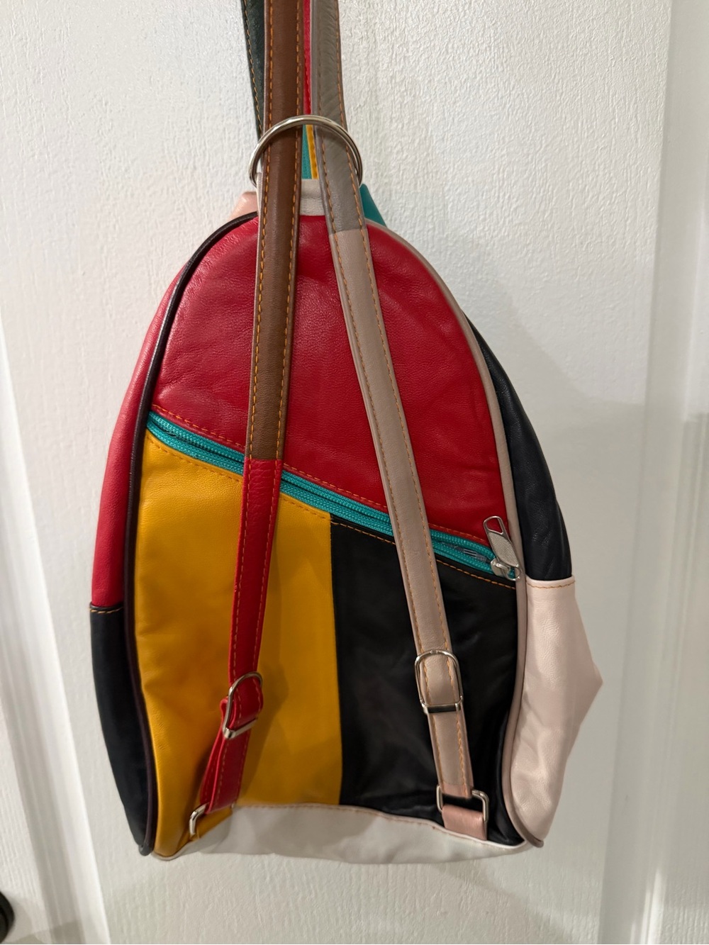 Zerimar patchwork leather sling backpack - Picture 7 of 12